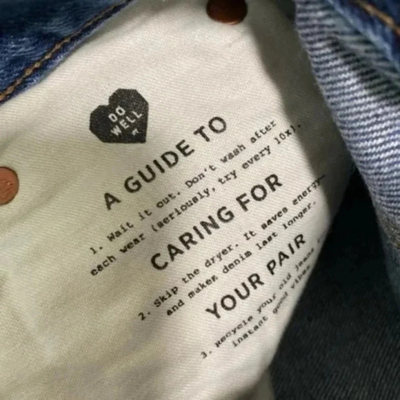 Madewell Blue High Rise The Mom Jeans Size 00 - Picture 6 of 7